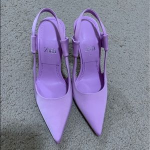 Zara Purple Pastel Slingback High Heels Size 35 (5) only worn twice.